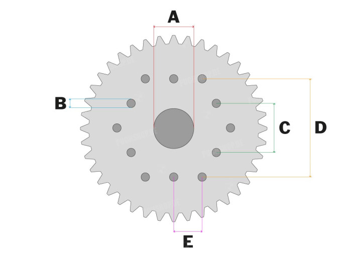 Rear sprocket Puch Maxi GS2 X30 turbo 45 teeth Esjot A-qual